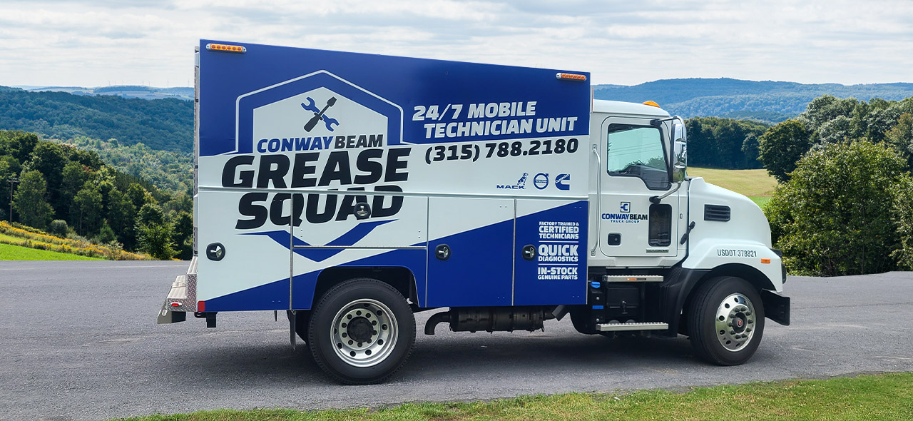 Conway Beam Mobile Technician Unit Truck overlooking Watertown